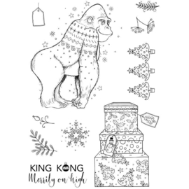 Pink Ink Designs King Kong Merrily On High 6 in x 8 in Clear Stamp Set PI180