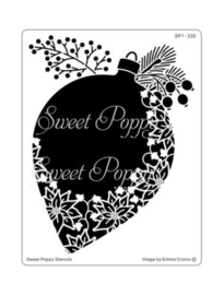Sweet Poppy Stencil: Poinsettia Bauble SP1-335