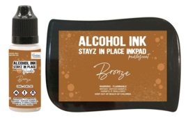 Couture Creations Stayz in Place Alcohol Ink Pearlescent Bronze Pad+Reinker (CO728170)
