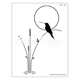 Sweet Poppy Stencil: Kingfisher (Bird 2) SP1-361