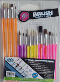 Assorted Artists Brushes - Pack of 15 BR15ASS