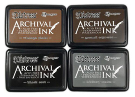 Ranger Distress Archival 4 Pack - Basics (Black,Espr,Smoke, Photo) AMPK77947 Tim Holtz