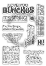 Polkadoodles Spring Wishes Sentiments Clear Stamps (PD8043)