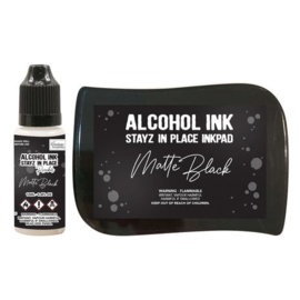 Stayz in Place Alcohol Ink Matte Jet Black Pad+Reinker (CO728161)
