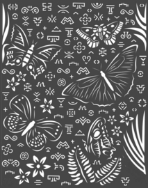 Stamperia Thick Stencil 20x25cm Amazonia Butterflies (KSTD064)