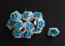 Roos 2 cm blauw wit