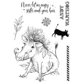 Pink Ink Designs Andy Warthog 6 in x 8 in Clear Stamp Set PI167