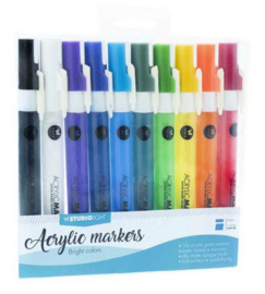 Studio Light Box 10 acrylic markers Bright Colors nr 01 AMSL01