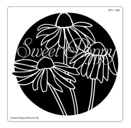 Sweet Poppy Stencil: Echinacea Circle  SP1-365