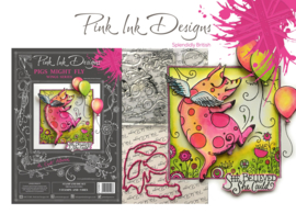 Pink Ink Designs A Cut Above Pigs Might Fly Stamp & Die Set
