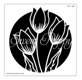 Sweet Poppy Stencil: Tulip Circle SP1-363