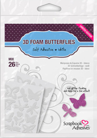 3D Foam Butterflies, height 2mm - permanent 01222-10