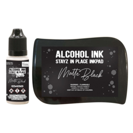 Couture Creations Stayz in Place Alcohol Ink Matte Jet Black Pad+Reinker (CO728161)