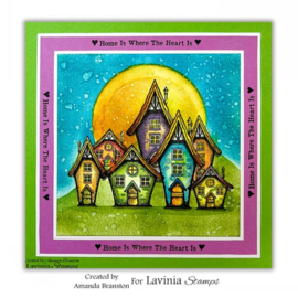 Lavinia Woodland Cottages Stamp LAV936
