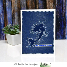 Picket Fence Studios Slim Line Whales and Mermaid 4x10 Inch Stencils (SC-226)