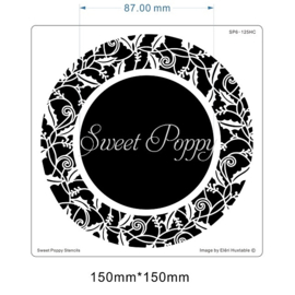 Sweet Poppy Stencil: Holly Aperture Circle SP6-125HC