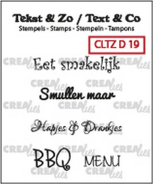 Crealies Clearstamp Tekst & Zo teksten eten (NL) CLTZD19 33mm
