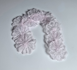 Kanten bloem baby roze 10 st. 4 cm