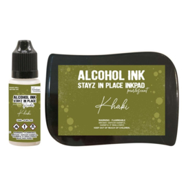 Couture Creations Stayz in Place Alcohol Ink Pearlescent Khaki Pad+Reinker (CO728173)