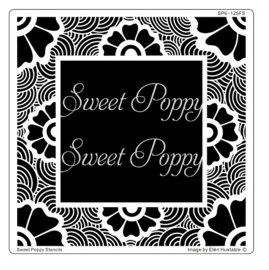 Sweet Poppy Stencil: Retro Floral Aperture Square SP6-125FS