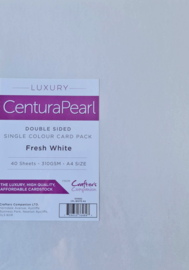 Crafter's Companion Luxury Centura Pearl Card Pack Fresh White A4