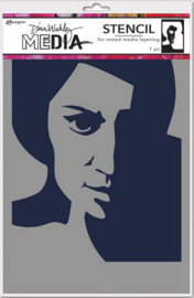 Ranger Dina Wakley Media Stencils Pensive Face MDS74861 Dina Wakley