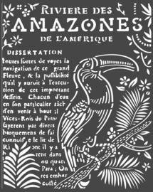 Stamperia Thick Stencil 20x25cm Amazonia Toucan (KSTD065)