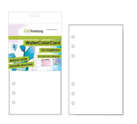 CraftEmotions WaterColorCard - bril. Ringband wit 10 vl 12x20,5cm - 350 gr - 6 Ring A5 3485