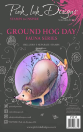 Pink Ink Designs Ground Hog Day 6 in x 8 in Clear Stamp Set PI151