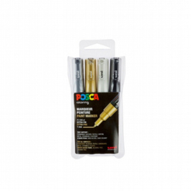 UNI POSCA VERFMARKER 4 SET 1MC METALLIC pc1mc4A ass09