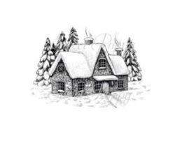 A7 Stamp Small Winter Cottage SPSTMP_WCOTTAGE