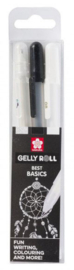 Sakura • Gelly roll gelpen Zwart, Wit & Transparant 3stuks POXPGBMIX3B