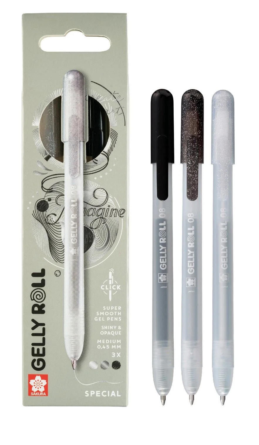 Sakura • Gelly Roll Retractable Special Mix Set Black Silver 3pcs PXGBRAMIX3B