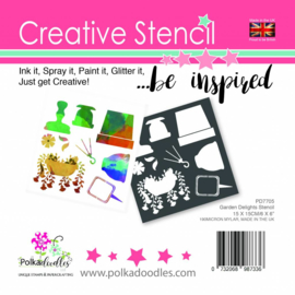 Polkadoodles Garden Delights 6x6 Inch Stencil (PD7705)