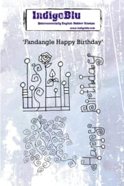 IndigoBlu Fandangle Happy Birthday A6 Rubber Stamp (IND0607)