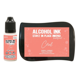 Couture Creations Stayz in Place Alcohol Ink Pearlescent Coral Pad+Reinker (CO728175)