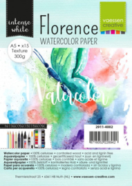 Florence • Aquarel papier texture Intense White A5 15pcs 2911/4002