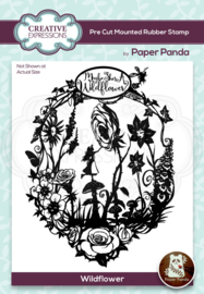 Creative Expressions Paper Panda Wildflower 4.0 in x 5.2 in Pre Cut Rubber Stamp CERPP005