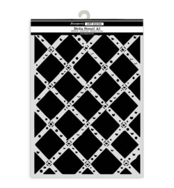 KSTDA3011 - Stamperia Sjabloon A3 – Diamond Grid Pattern 29,7 cm × 42 cm