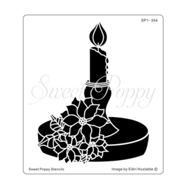 Sweet Poppy Stencil: Christmas Candle SP1-354  ***New***