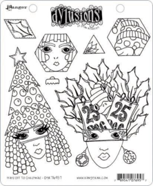 Ranger Dylusions Cling Stamp Set Hats Off To Christmas DYR76957 Dyan Reaveley