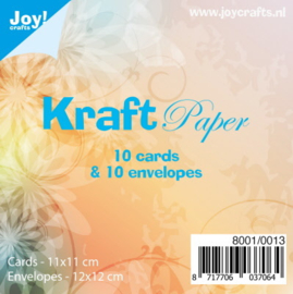Kraftkaart met envelop - 12x12 cm 8001/0013