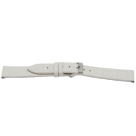 Horlogeband Universeel H501 Leder Wit 22mm