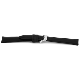 Horlogeband Universeel I010-XL Leder Zwart 24mm