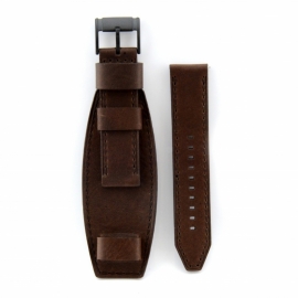 Onderliggende horlogeband donker bruin 22mm JR-1365