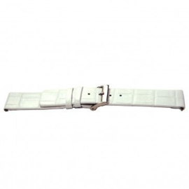 Horlogeband Universeel I520 Leder Wit 24mm-K304