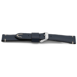 Horlogeband Universeel G612 Leder Blauw 20mm-K227