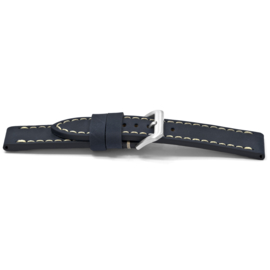 Horlogeband Universeel H613 Leder Blauw 22mm-K272