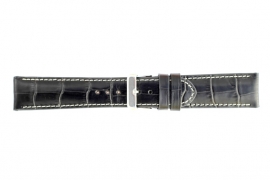 Echt lederen horloge band croco zwart 36mm WP-61324.1