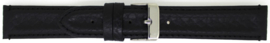 Horlogeband Universeel 891.01 Leder Zwart 20mm